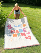 Elevated Faith Made New Blanket with Colorful Graphics, Perfect for Unique Christian Gifts