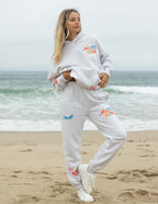 Gray Elevated Faith Sweatpants featuring colorful Made New design, perfect for Christian Apparel enthusiasts