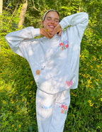 Elevated Faith Grey Sweatpants with Colorful Graphics, Ideal for Christian Apparel Enthusiasts