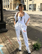 Elevated Faith Christian Apparel Sweatpants in Gray with Colorful Graphic Details for Casual Style