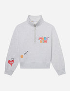 Elevated Faith Christian Jacket in Gray with Colorful 'Made New' Graphics and Zip Collar