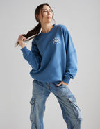 Elevated Faith Christian Crewneck Sweatshirt in Blue with Soft Fabric and Relaxed Fit