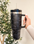 Elevated Faith tumbler with mountain design, perfect for Christian gifts and daily hydration.