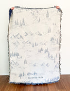 Elevated Faith Cozy Blanket with Mountain Design, Perfect for Christian Gifts