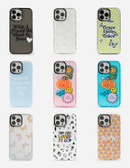 Collection of Christian iPhone Case designs featuring uplifting messages and colorful graphics