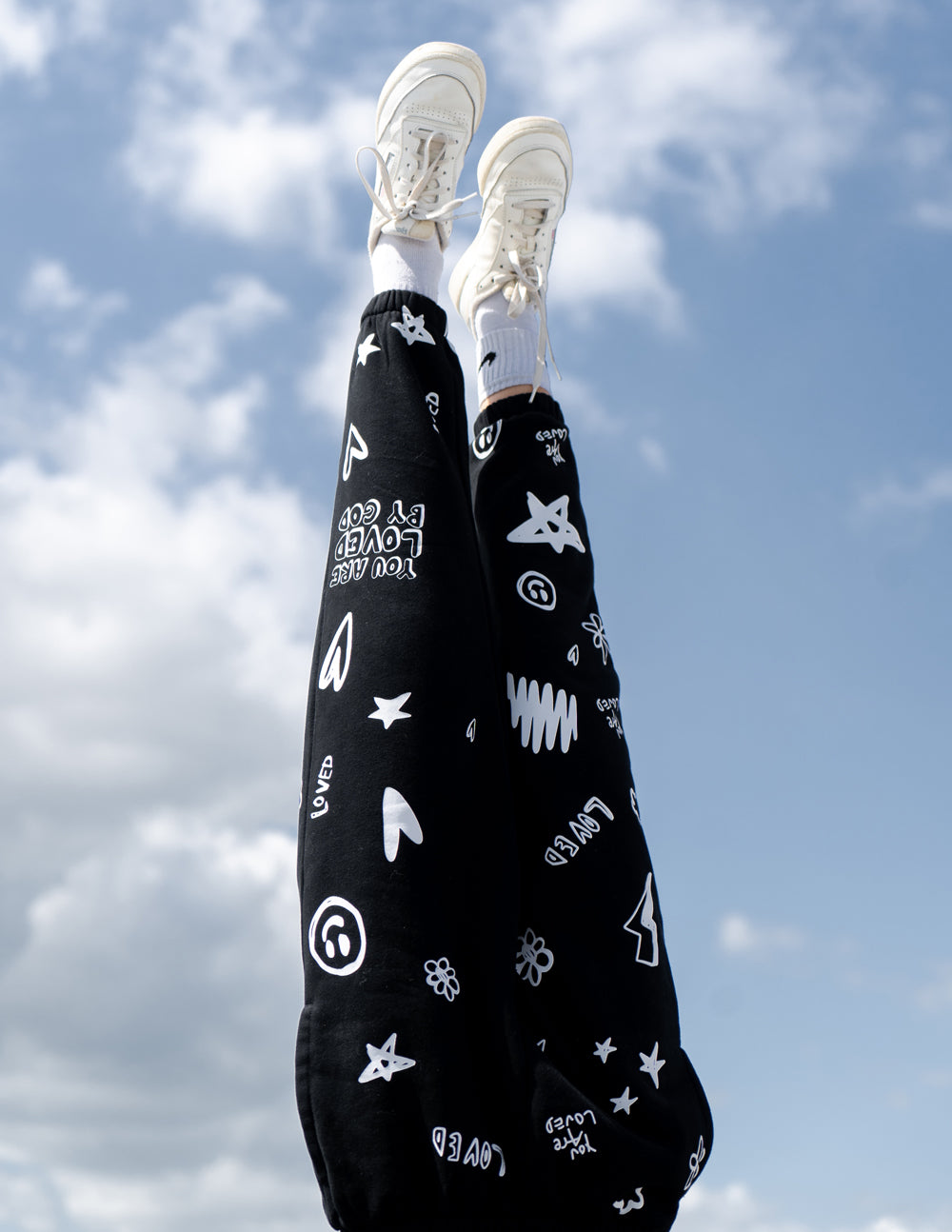 Elevated Faith Black Sweatpants with Christian Apparel Graphics and Comfortable Fit for Everyday Wear