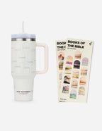 Elevated Faith Tumbler with New Testament design, perfect for Christian Gifts and daily hydration