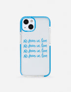 Elevated Faith Christian iPhone Case with No Fear in Love Design on a Clear Background
