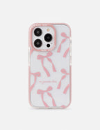 Elevated Faith Christian iPhone Case featuring pink ribbon design with the phrase no greater love