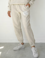Elevated Faith Cream Sweatpants with Pocket, featuring Christian Apparel design for comfortable wear