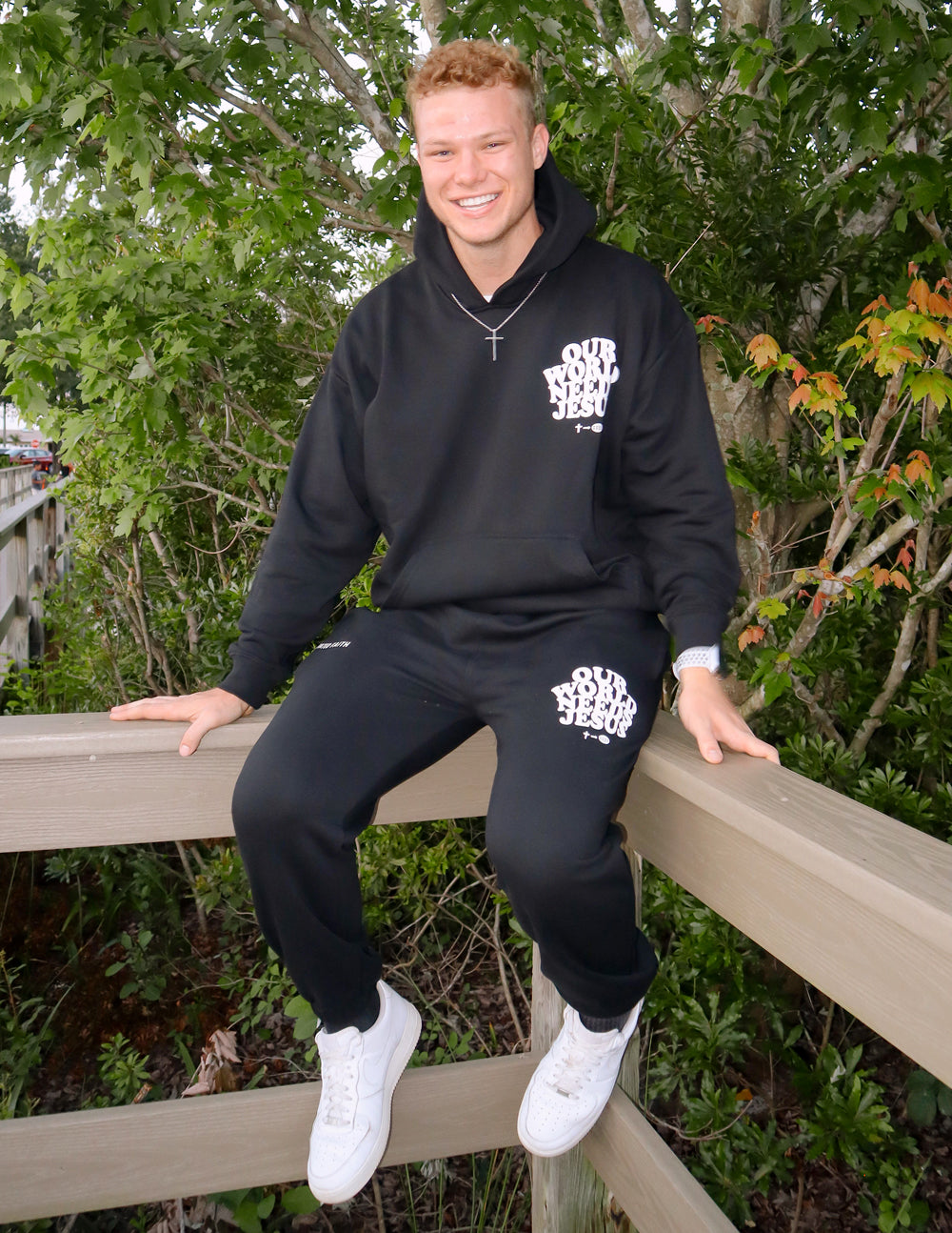 Men's Elevated Faith Black Sweatpant for comfortable wear in Christian Apparel