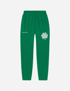 Elevated Faith Green Sweatpants with Our World Needs Jesus print, perfect for Christian Apparel