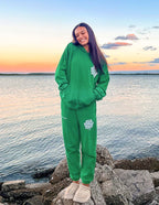 Green Elevated Faith Sweatpants featuring Christian Apparel for a casual and comfortable look