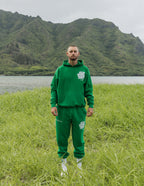 Elevated Faith Green Sweatpants for Men featuring Christian Apparel design, perfect for casual outings