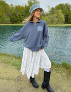 Elevated Faith Christian Jacket in Gray with Quarter Zip and Inspirational Design for Casual Wear