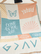 Elevated Faith Inspirational Throw Blanket with Christian Gifts Messages and Colorful Design