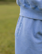 Elevated Faith light blue sweatpants featuring logo detail, part of Christian Apparel collection