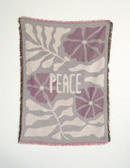 Elevated Faith cozy blanket featuring floral design and the word 'PEACE', perfect Christian Gifts