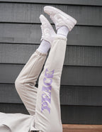 Elevated Faith Sweatpants in Light Gray with 'Peace' Print, Perfect for Christian Apparel Lovers