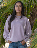 Elevated Faith Christian Crewneck Sweatshirt in lavender featuring a peaceful design for casual wear