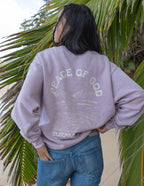 Elevated Faith Christian Crewneck Sweatshirt in Lavender with Peace of God graphic design