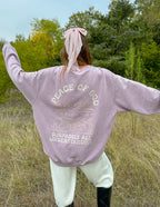 Elevated Faith Christian Crewneck Sweatshirt in Lavender with inspirational graphic design