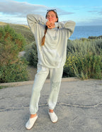 Elevated Faith sweatpants in light gray, stylish Christian Apparel for comfort and faith-inspired fashion