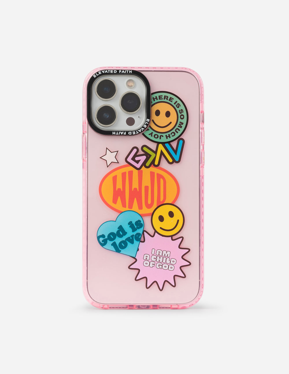 Elevated Faith Christian Phone Case with Colorful Stickers and Inspirational Messages