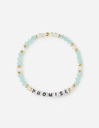 Elevated Faith Christian Jewelry Bracelet featuring a 'PROMISE' bead and mint green accents