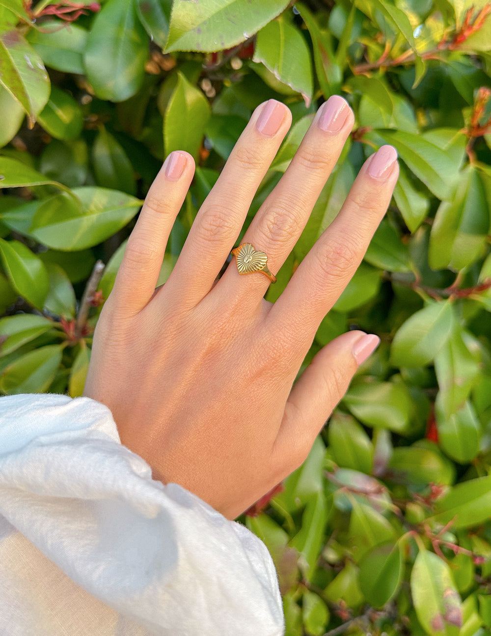 Elevated Faith Christian Jewelry Ring featuring an elegant design on a delicate hand