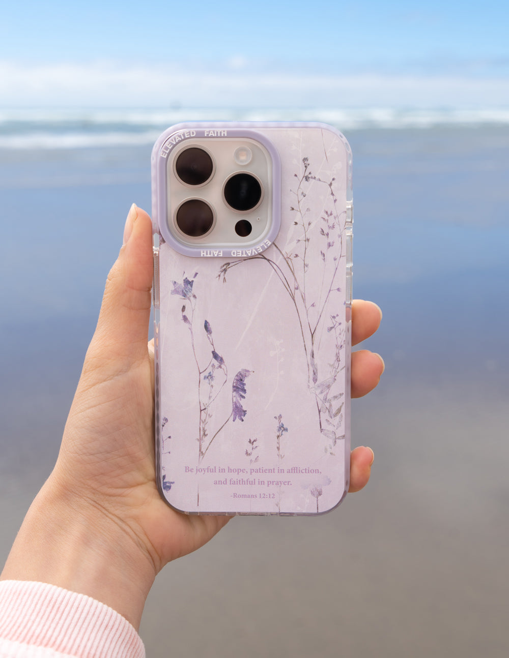 Elevated Faith Christian iPhone Case with Floral Design and Inspirational Quote for Protection