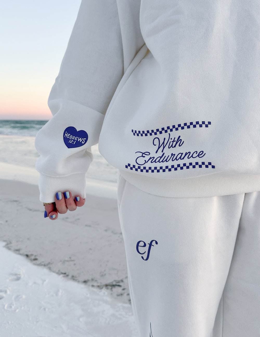 Elevated Faith Christian Crewneck Sweatshirt in white with inspirational prints for a stylish look