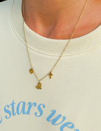 Gold Elevated Faith Necklace featuring hearts and a cross, perfect for Christian Jewelry enthusiasts