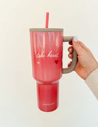 Elevated Faith Take Heart Tumbler in Pink, perfect for Christian Gifts and daily hydration