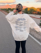 Elevated Faith Christian Crewneck Sweatshirt with inspirational message on back for casual wear