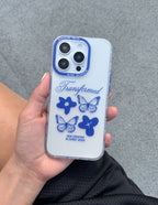 Elevated Faith Christian iPhone Case with Blue Butterflies and Transformed Design for Inspired Protection