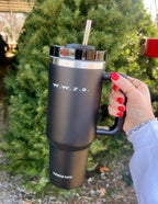 Elevated Faith W.W.J.D. Tumbler in black, perfect for Christian gifts and on-the-go hydration