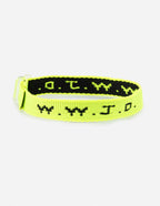 Elevated Faith Christian Jewelry Bracelet in bright yellow with woven message design