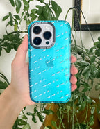 Elevated Faith Christian iPhone Case in vibrant turquoise with a modern design