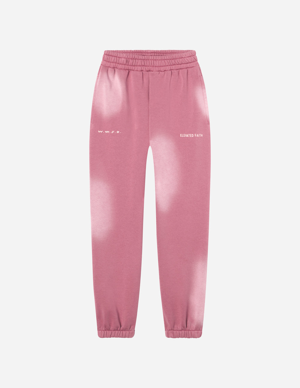 Elevated Faith Pink Sweatpants featuring soft fabric, perfect for Christian Apparel enthusiasts