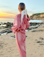 Elevated Faith pink sweatpant set for women, perfect for casual wear in Christian Apparel