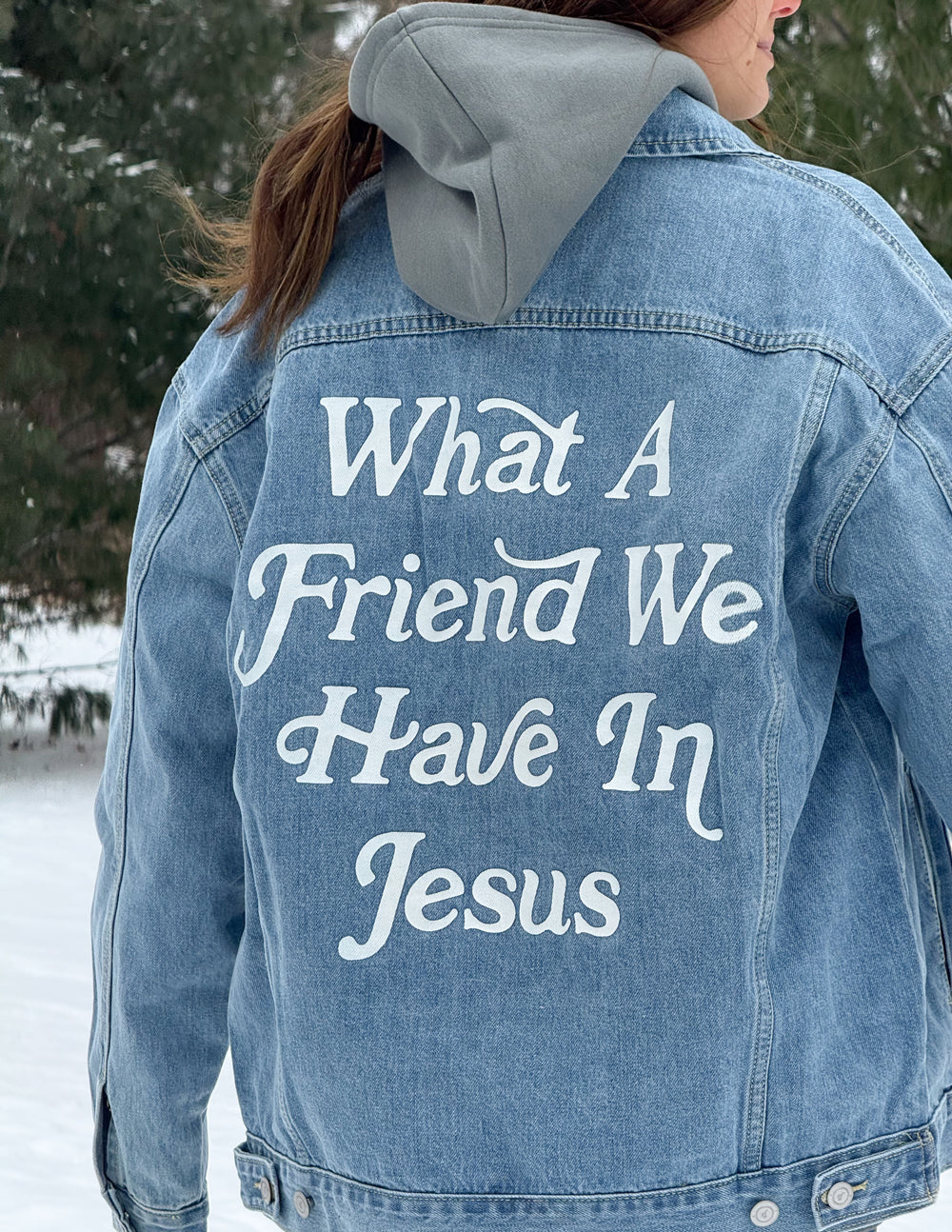 What a Friend In Jesus Denim Jacket