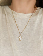 Elevated Faith Gold Necklace featuring a Simple Cross Pendant as Christian Jewelry