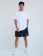 Men's Elevated Faith Christian Shorts in navy with a relaxed fit and comfortable design