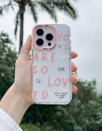 Elevated Faith Christian iPhone Case with a love theme and pink lettering design