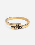 Elevated Faith Be Still Ring in Gold, a unique piece of Christian Jewelry for daily inspiration