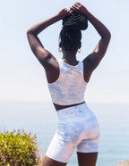 Elevated Faith Christian Shorts in Tie-Dye Pattern, Perfect for Summer Activities and Casual Wear