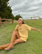 Elevated Faith Christian Apparel T-Shirt in yellow with a relaxed fit, perfect for casual wear