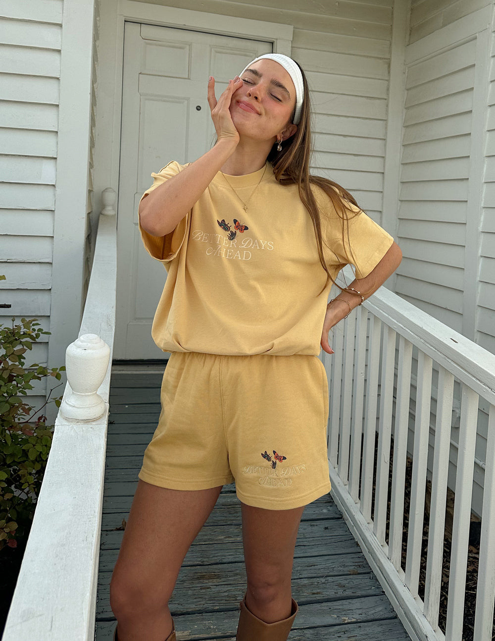 Elevated Faith Christian Apparel T-Shirt in soft yellow with a relaxed fit and stylish design