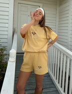 Elevated Faith Christian Apparel T-Shirt in soft yellow with a relaxed fit and stylish design